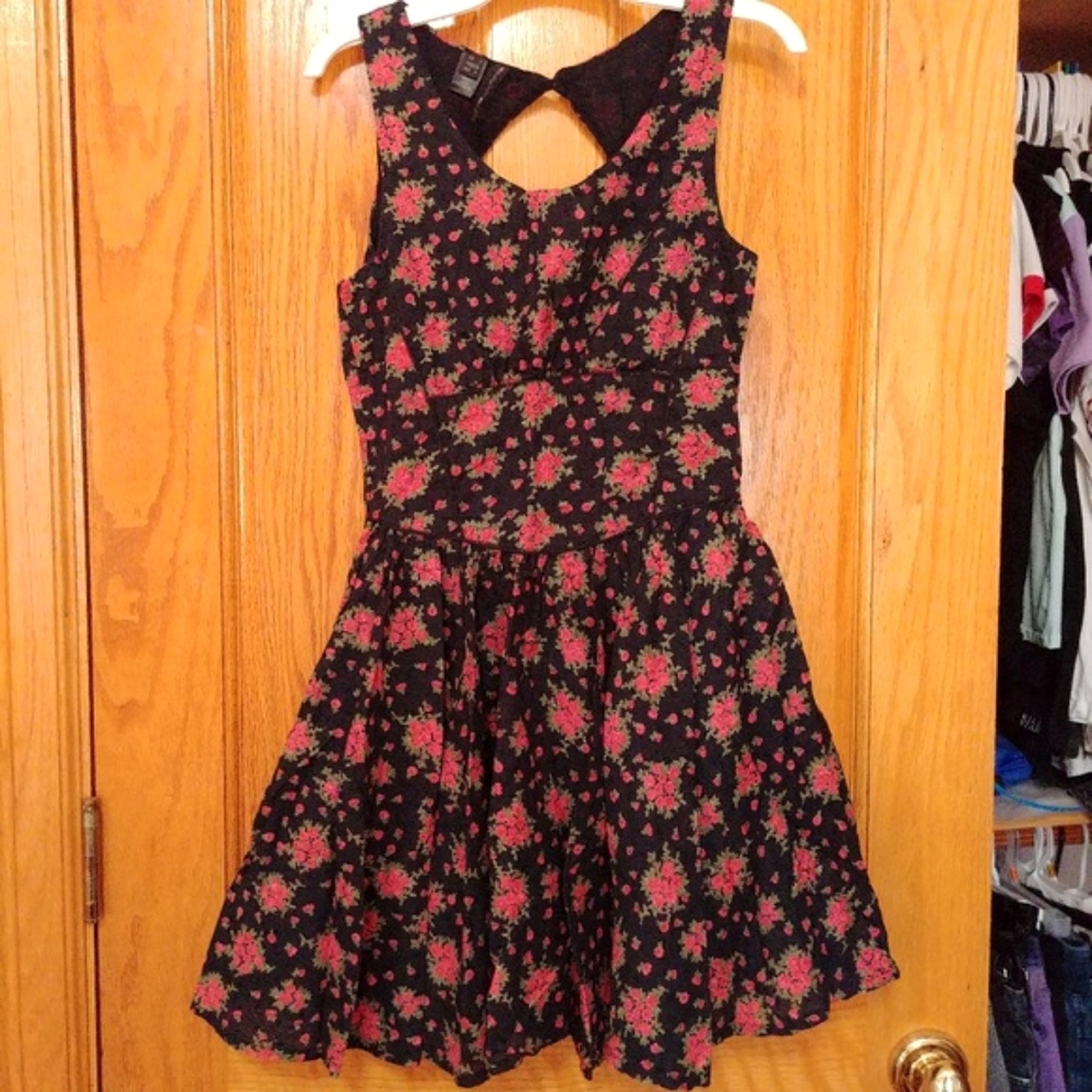 Red & green floral Mango MNGO dress